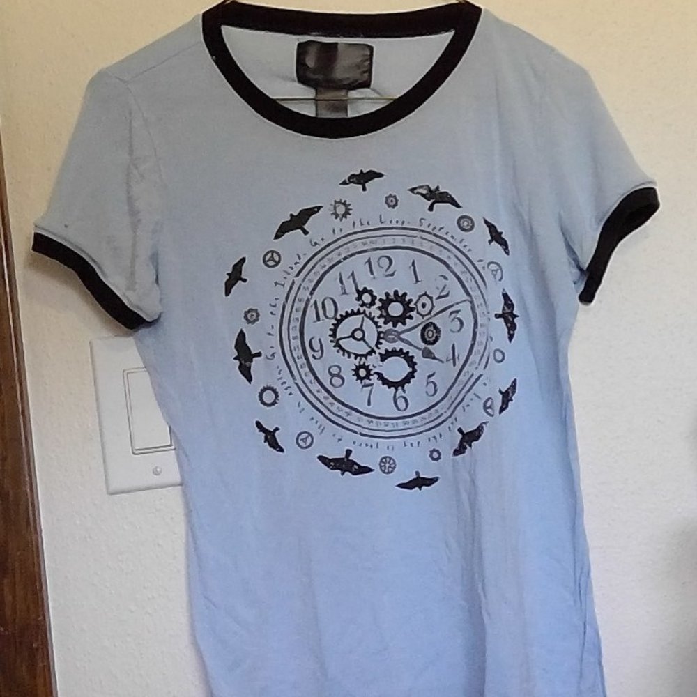Light Blue Black Trim T-Shirt